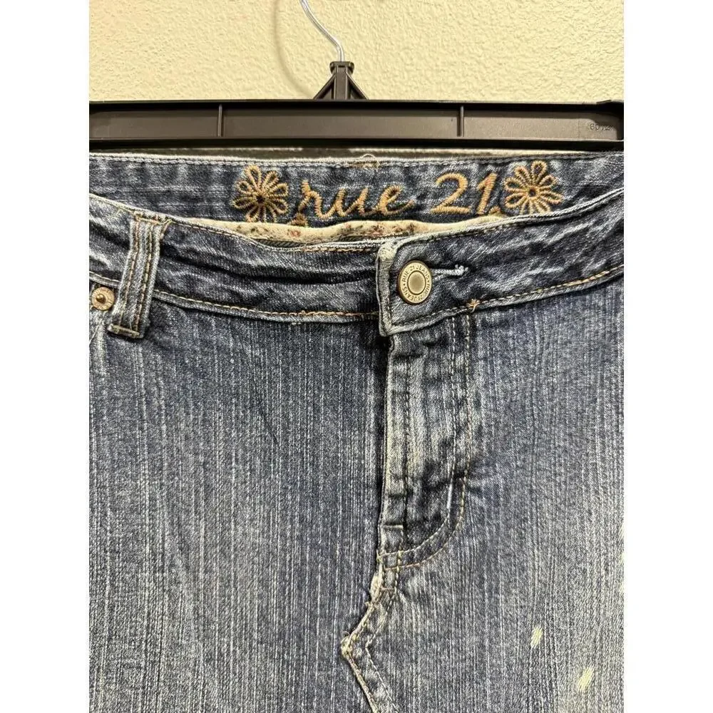Rue 21, Y2K Denim Mini Skirt, Size 13/14 Juniors
